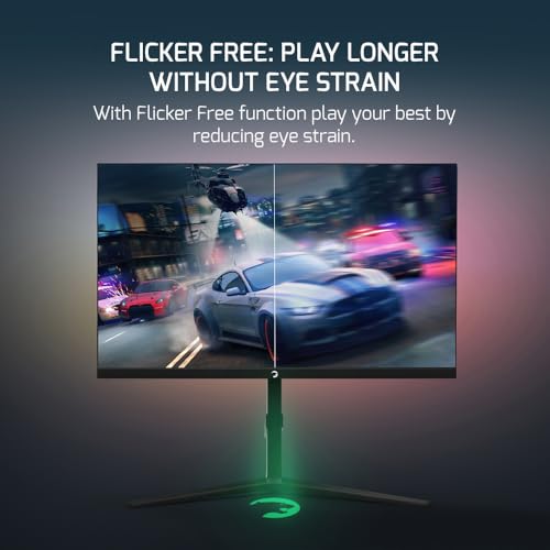 GAMEPOWER Rapid 27 Zoll Gaming Monitor, 360Hz, 1ms, Full HD 1080P, IPS-Panel, HDR, Anti-Glare, Pivot, FreeSync & G-Sync, mit Lautsprecher, höhenverstellbar, Laser-Logo