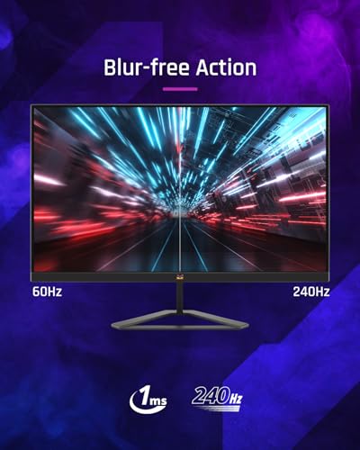 ViewSonic VX2758A-2K-PRO-3 Gaming Monitor 240hz 27zoll, Gaming Monitor 240hz QHD 2560p x 1440p, IPS, 1ms MPRT, FreeSync Premium, Tilt Adjustable, Dual HDMI & DP