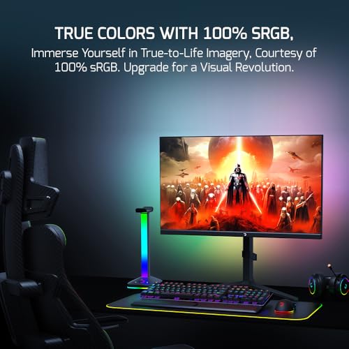 GAMEPOWER Rapid 27 Zoll Gaming Monitor, 360Hz, 1ms, Full HD 1080P, IPS-Panel, HDR, Anti-Glare, Pivot, FreeSync & G-Sync, mit Lautsprecher, höhenverstellbar, Laser-Logo