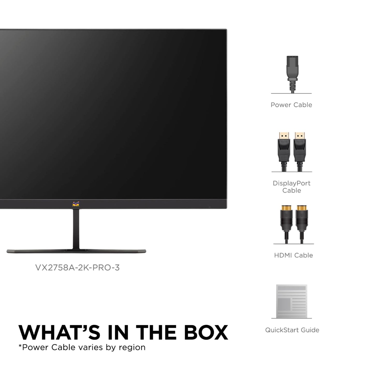 ViewSonic VX2758A-2K-PRO-3 Gaming Monitor 240hz 27zoll, Gaming Monitor 240hz QHD 2560p x 1440p, IPS, 1ms MPRT, FreeSync Premium, Tilt Adjustable, Dual HDMI & DP