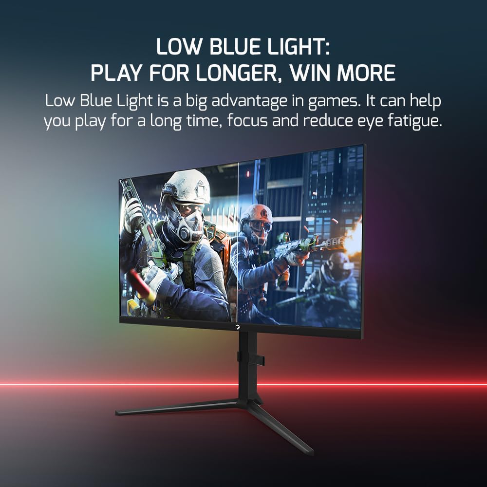 GAMEPOWER Rapid 27 Zoll Gaming Monitor, 360Hz, 1ms, Full HD 1080P, IPS-Panel, HDR, Anti-Glare, Pivot, FreeSync & G-Sync, mit Lautsprecher, höhenverstellbar, Laser-Logo