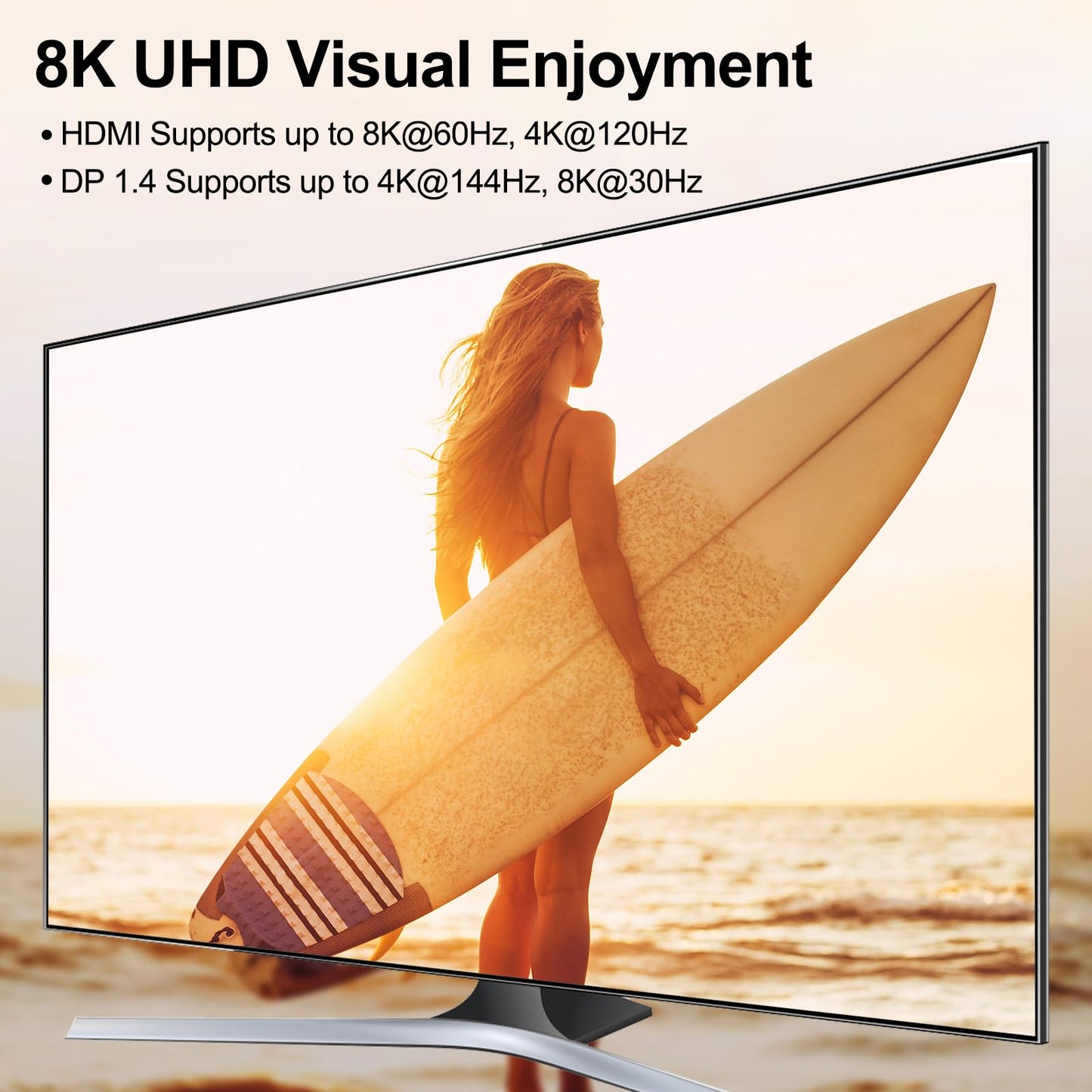 YOUTINGHDAV KVM Switch 3 PC 3 Monitore 8K@60Hz, 4K@144Hz, USB 3.0 KVM Switch Triple Monitor 2 Displayport 1.4 + HDMI 2.1 für 3 PC Teilen Maus, Tastatur mit Wired Remote