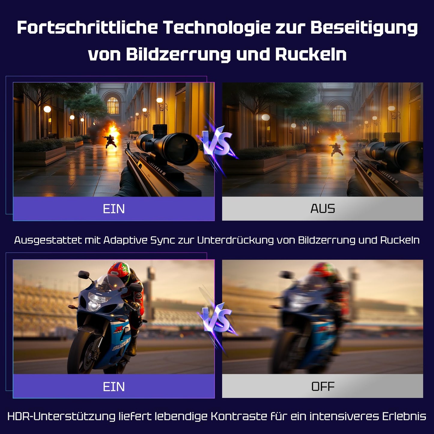 Amzfast Curved Gaming Monitor 27 Zoll, 240Hz(DP), FHD(1920x1080), sRGB 130%, DCI-P3 98%, VA Panel 1500R, 1ms GtG, Adaptive Sync, Eye-Care, VESA 100x100, HDMI 2.0/DP 1.4 mit DP-Kabel - AMZG27C1 Pro