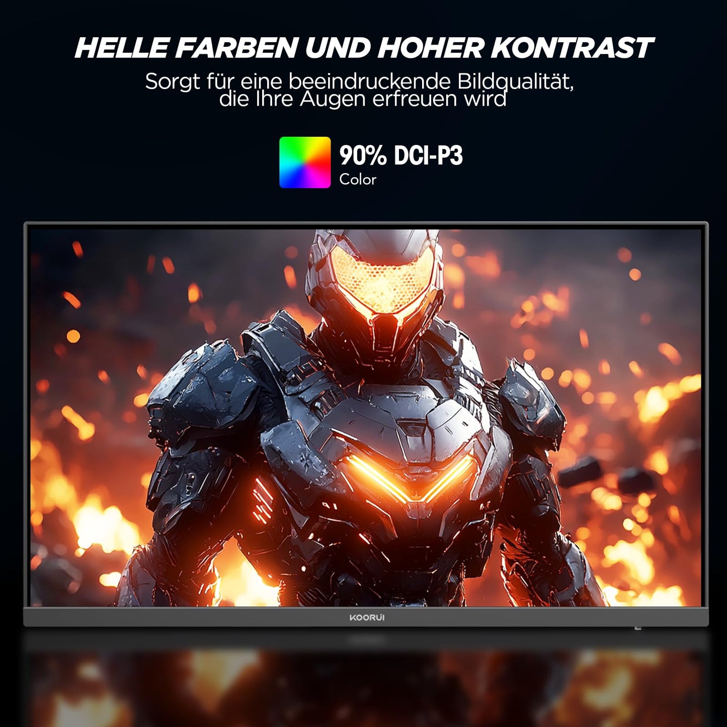 KOORUI G2511P 25 Zoll Gaming Monitor - 200Hz FHD 1920x1080 Fast IPS HDR400, Adaptive Sync 1ms GtG Bildschirm, 75x75 mm VESA