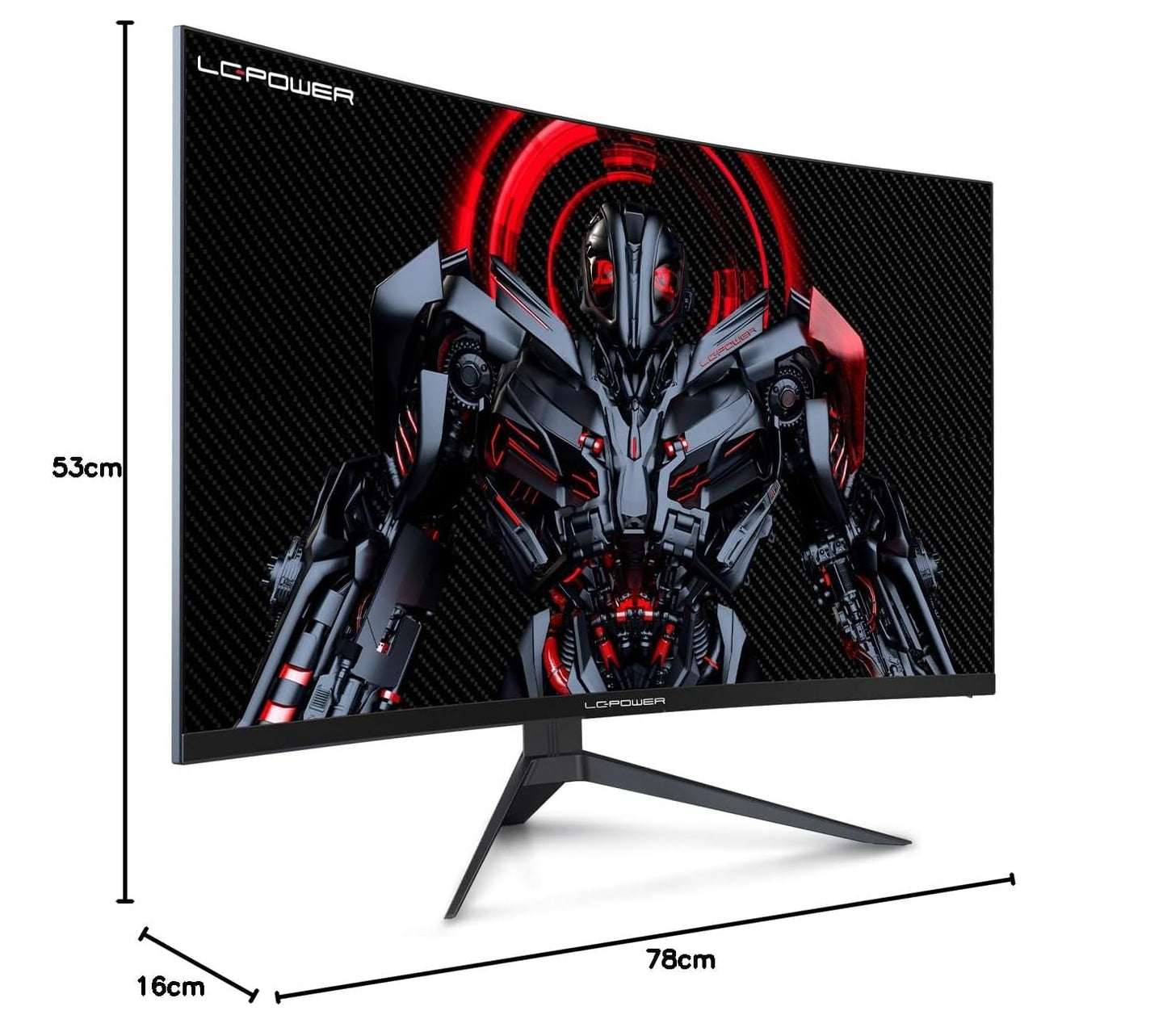 LC-POWER 27 Zoll Curved Gaming Monitor, QHD 2K 2560 x 1440, 165Hz, 1ms, HDR, VA 1500R PC Bildschirm, AMD FreeSync™ Premium, 4000:1, 99% sRGB Color Gamut, Blaulicht Reduktion, VESA, HDMI, DP