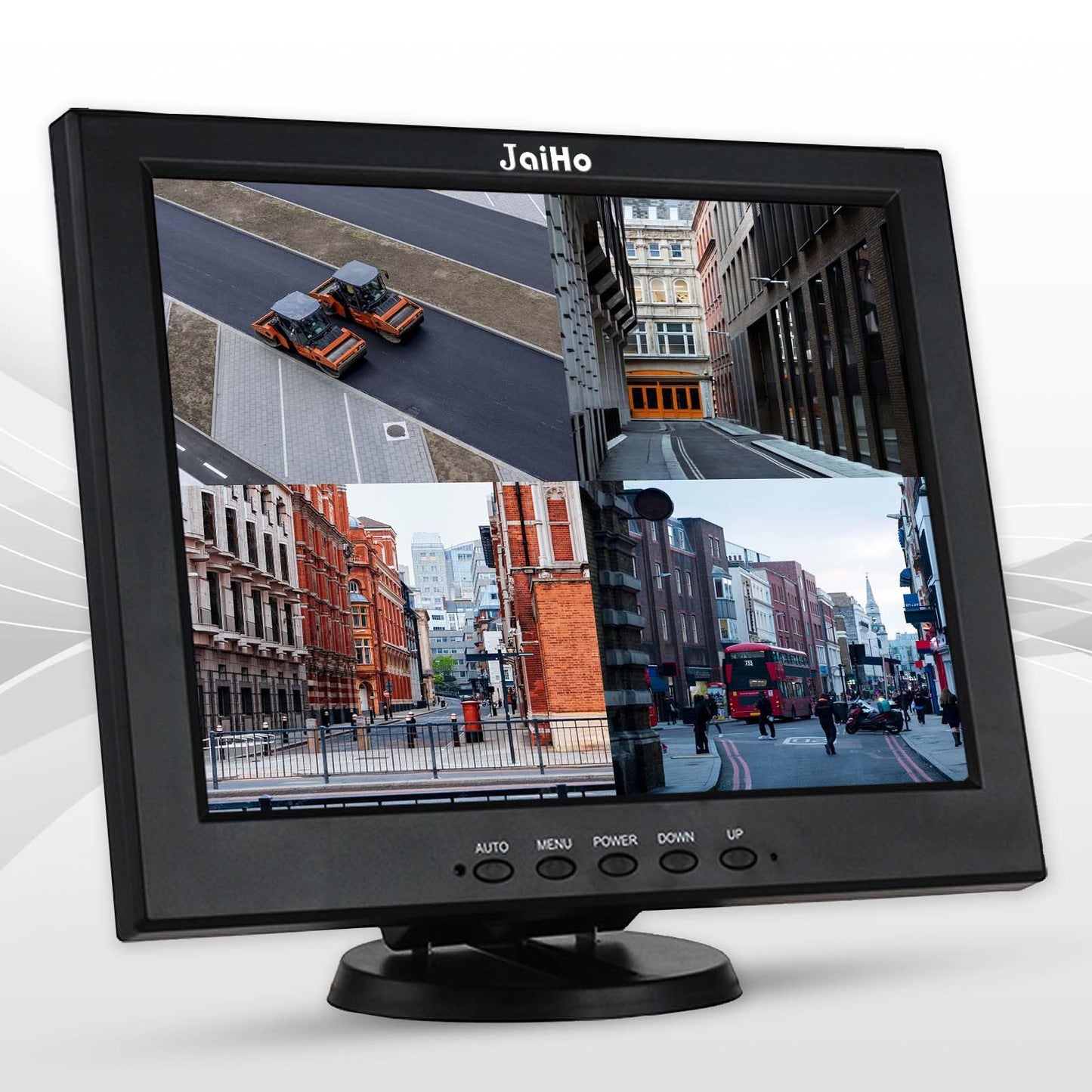 JaiHo 12 Zoll CCTV Monitor Audio Video Display, 4:3 Kleiner PC Bildschirm mit HDMI/VGA/BNC/AV/USB LCD Monitore für House Überwachungs Kamera PC DVD DVR Raspberry Pi, 800x600