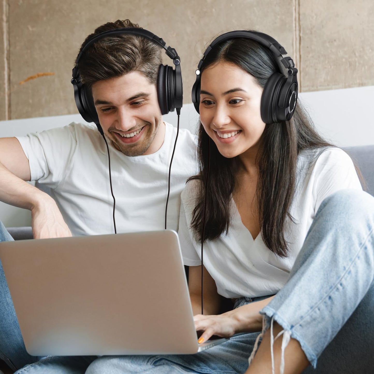 OneOdio Kopfhörer mit Kabel, Monitor 60 Professioneller geschlossener Studio Kopfhörer 38 Ohm, Kopfhörer Over Ear mit 50mm Treiber Hi-Res Audio, Abnehmbares Kabel(3.5mm/6.35mm), für Podcast, Handy, PC