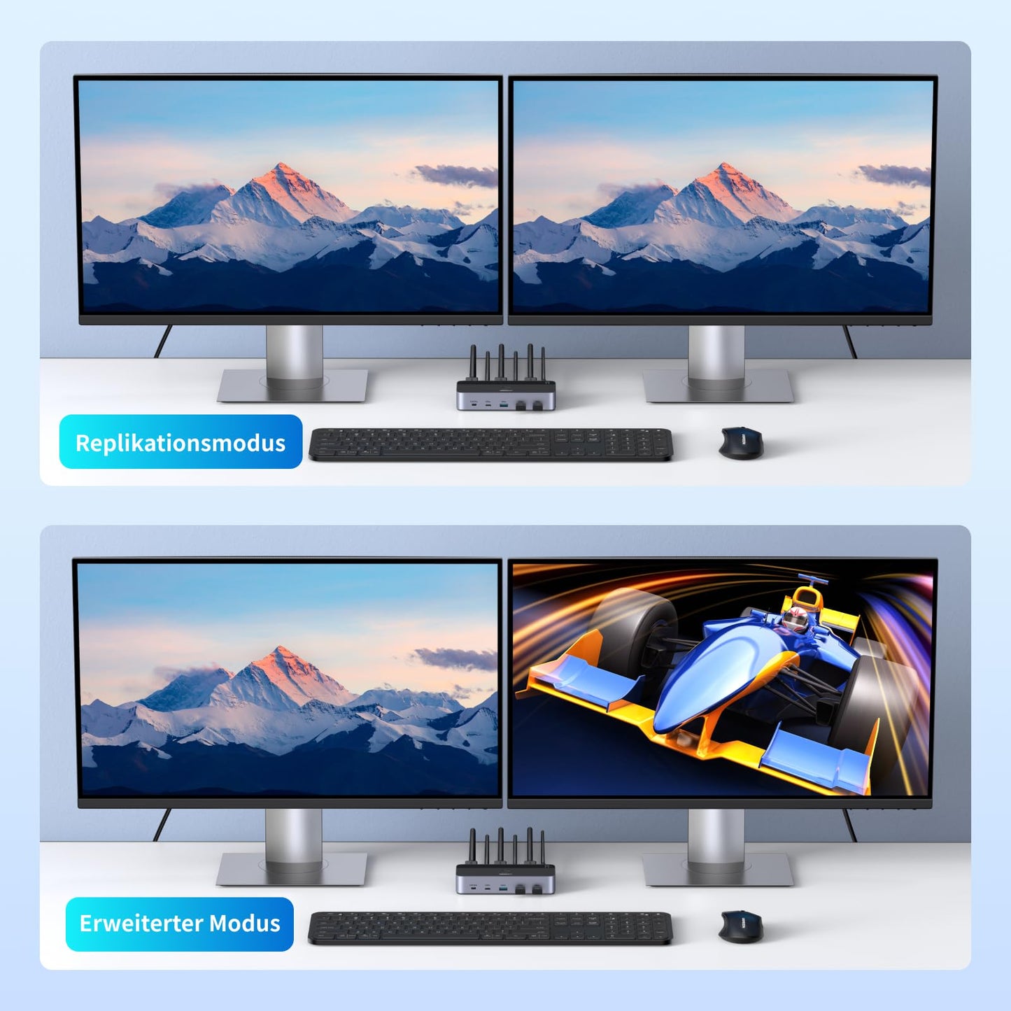 UGREEN HDMI KVM Switch 2 PC 2 Monitore 4K60Hz Tastatur und Desktop-Controller Umschaltung 4 USB 3.0 Ports Kompatibel mit Windows/Linux/MacOS usw.