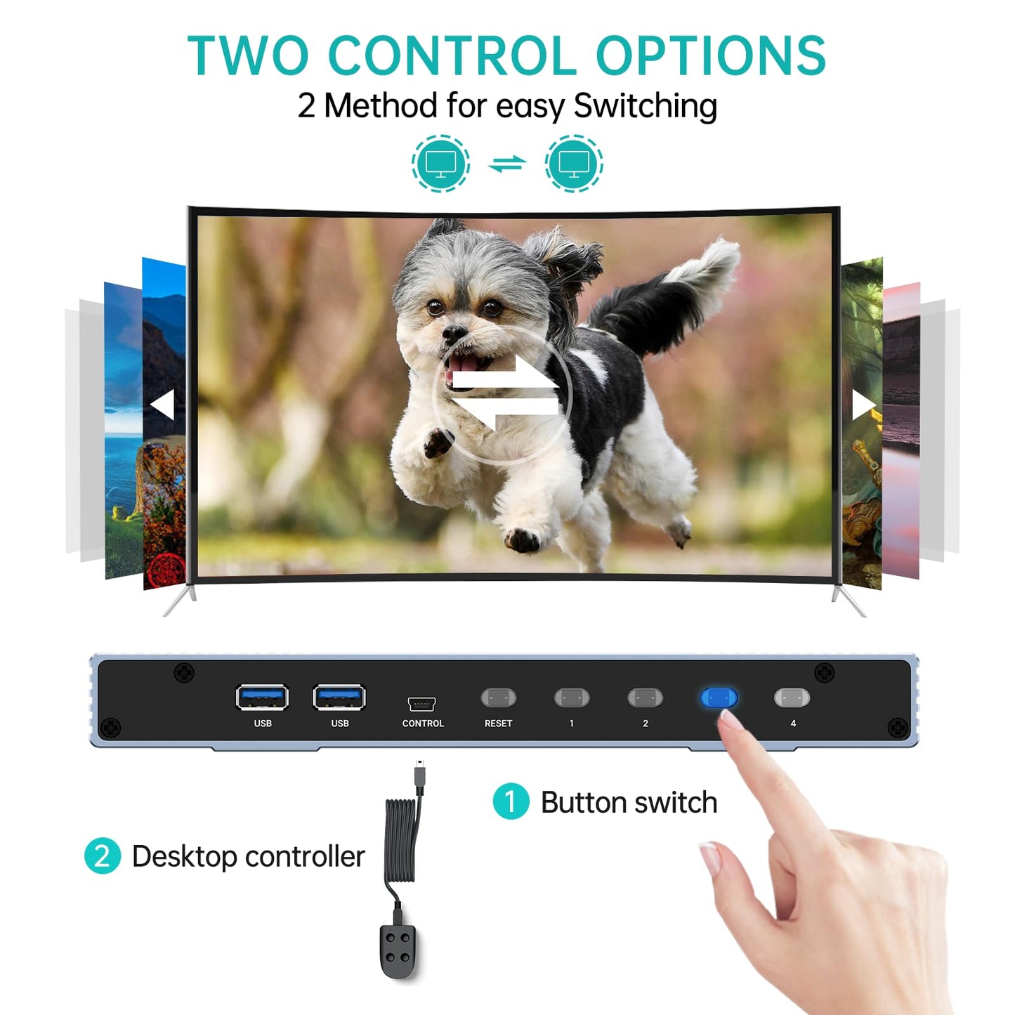 MT-VIKI 8K60Hz HDMI KVM Switch 4 Port 4 PC 1 Monitor Unterstützt eine Tastatur Maus mit 4* USB 3.0 4K@120/144Hz 2K@165Hz 1080P@240Hz HDMI 2.1& HDCP 2.3