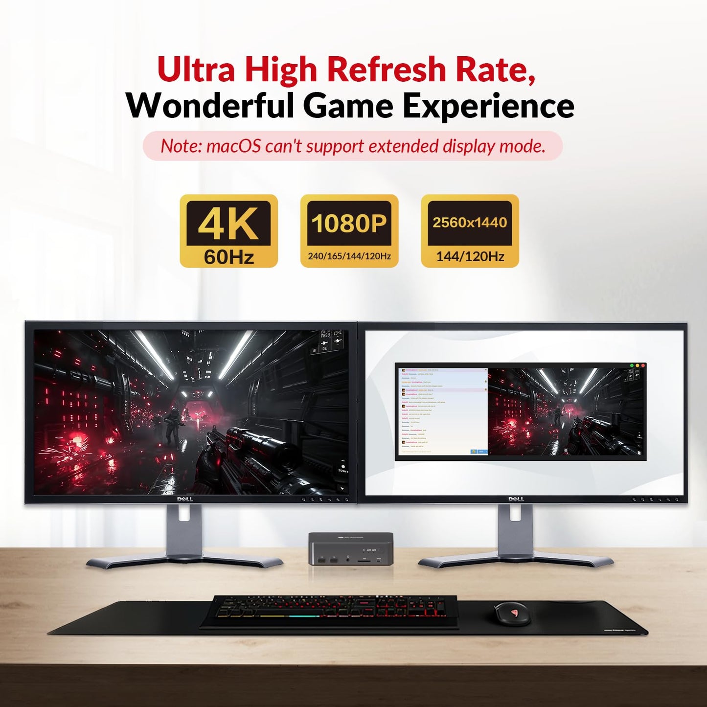 AV Access Docking Station KVM Switch 2 Monitors 2 Laptops, 4K KVM Dual Monitor, 2 USB-C MST Ports, 60W PD for Each PC, 1G Ethernet, EDID Emulation, 2K@144Hz,1080P@240Hz, Ideal for Home Office & Gaming