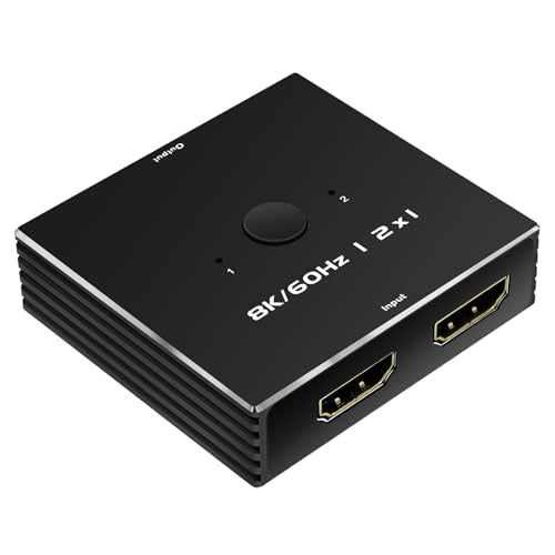 HDMI-Switch 4K 120Hz 2 in 1 Out 2 Port Switch 1 Monitore 2 Computer 2K 144Hz KVM Switches Monitor Switches HDMI2.1 8K 60Hz Daoistek (HDMI 2.*1 4K 60Hz)
