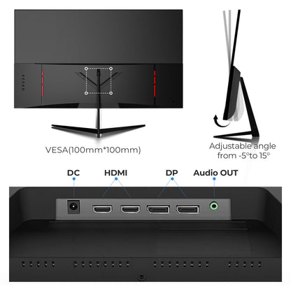 Gawfolk 32 Zoll Monitor 4K (3840 * 2160) UHD PC Gaming Monitor, VA Panel, HDR, HDMI/DP, 60Hz, schmaler Rand, 100x100mm VESA, 16:9, Black