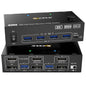 KVM Switch 2 Monitore 2 PC 8K, Displayport + HDMI USB 3.0 KVM Umschalter für zwei Monitore, Unterstützt 8K@60Hz, 4K@120Hz für 2 Computer, die Tastatur, Maus und Monitor teilen
