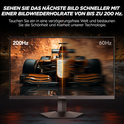 KOORUI G2511P 25 Zoll Gaming Monitor - 200Hz FHD 1920x1080 Fast IPS HDR400, Adaptive Sync 1ms GtG Bildschirm, 75x75 mm VESA