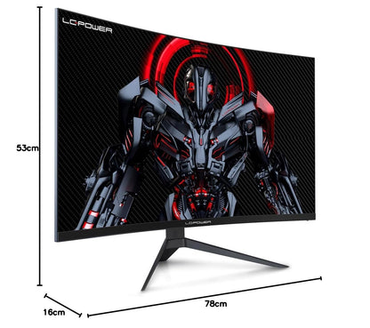 LC-POWER 27 Zoll Curved Gaming Monitor, QHD 2K 2560 x 1440, 165Hz, 1ms, HDR, VA 1500R PC Bildschirm, AMD FreeSync™ Premium, 4000:1, 99% sRGB Color Gamut, Blaulicht Reduktion, VESA, HDMI, DP