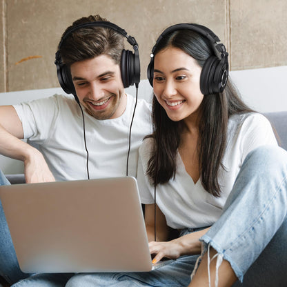 OneOdio Kopfhörer mit Kabel, Monitor 60 Professioneller geschlossener Studio Kopfhörer 38 Ohm, Kopfhörer Over Ear mit 50mm Treiber Hi-Res Audio, Abnehmbares Kabel(3.5mm/6.35mm), für Podcast, Handy, PC