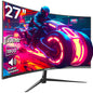 Gawfolk Curved Monitor 27 Zoll 100Hz, PC Bildschirm mit Lautsprecher 1080P, 1800R 75Hz Computerbildschirm mit Eye Care Technologie HDMI DP, unterstützt VESA