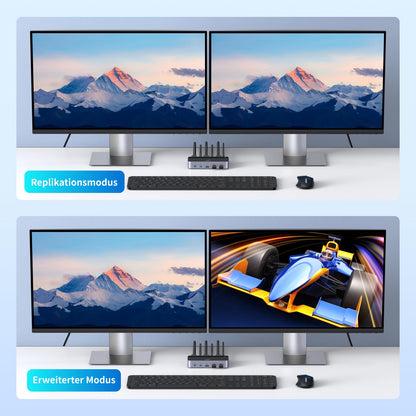 UGREEN HDMI KVM Switch 2 PC 2 Monitore 4K60Hz Tastatur und Desktop-Controller Umschaltung 4 USB 3.0 Ports Kompatibel mit Windows/Linux/MacOS usw.
