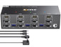 YOUTINGHDAV KVM Switch 3 PC 3 Monitore 8K@60Hz, 4K@144Hz, USB 3.0 KVM Switch Triple Monitor 2 Displayport 1.4 + HDMI 2.1 für 3 PC Teilen Maus, Tastatur mit Wired Remote
