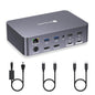 AV Access Docking Station KVM Switch 2 Monitors 2 Laptops, 4K KVM Dual Monitor, 2 USB-C MST Ports, 60W PD for Each PC, 1G Ethernet, EDID Emulation, 2K@144Hz,1080P@240Hz, Ideal for Home Office & Gaming