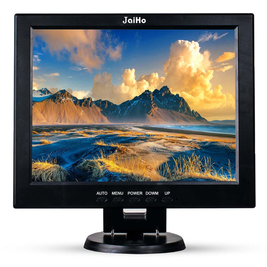 JaiHo 12 Zoll CCTV Monitor Audio Video Display, 4:3 Kleiner PC Bildschirm mit HDMI/VGA/BNC/AV/USB LCD Monitore für House Überwachungs Kamera PC DVD DVR Raspberry Pi, 800x600
