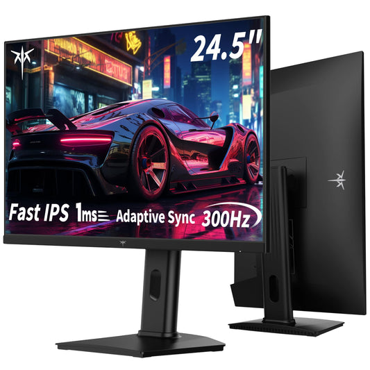 KTC Gaming Monitor 25 Zoll | 300Hz (OC 320Hz) | FHD 1080P | Fast IPS Panel | 1ms | Adaptive-Sync | HDR10 | 119% sRGB | HDMI x2, DP x1 | Schwenken, Heben Stand | Wandmontage VESA 100 * 100mm | H25Y7