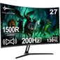 Minifire Gaming Curved Monitor 27 Zoll MFG27C1 200Hz 1Ms 130% sRGB Monitor mit Sprecher 1920 * 1080 VA Panel （MFG27C1 mit HDMI-Kabel）